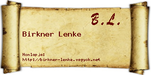 Birkner Lenke névjegykártya